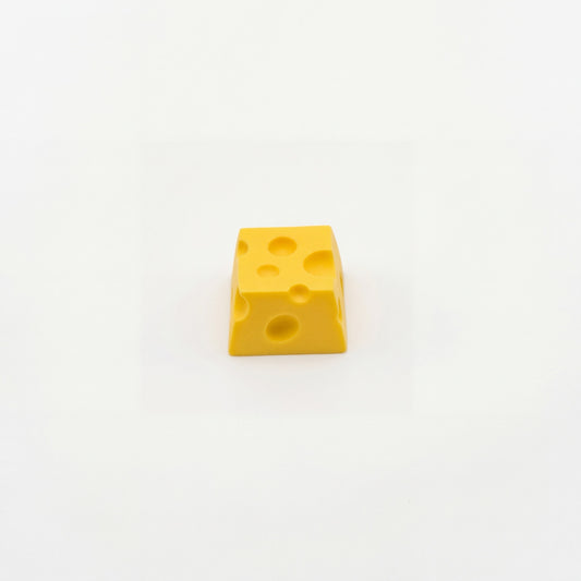 PureKeycap cheese artisan keycap matte yellow finish front view on white background