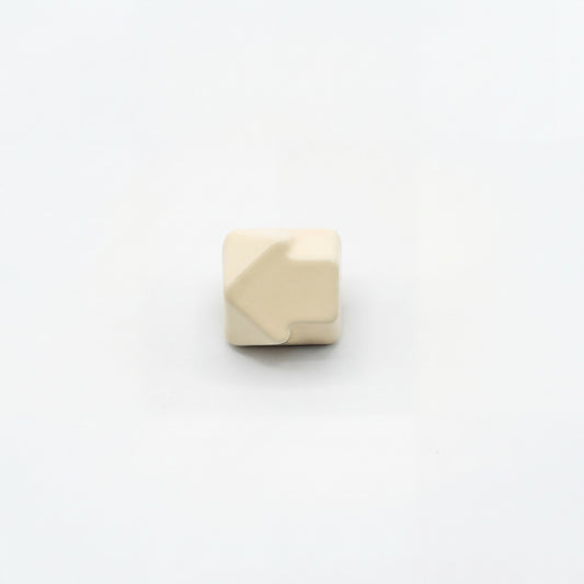 Arrow artisan keycap cream white zinc alloy lacquer finish three quarter angle view