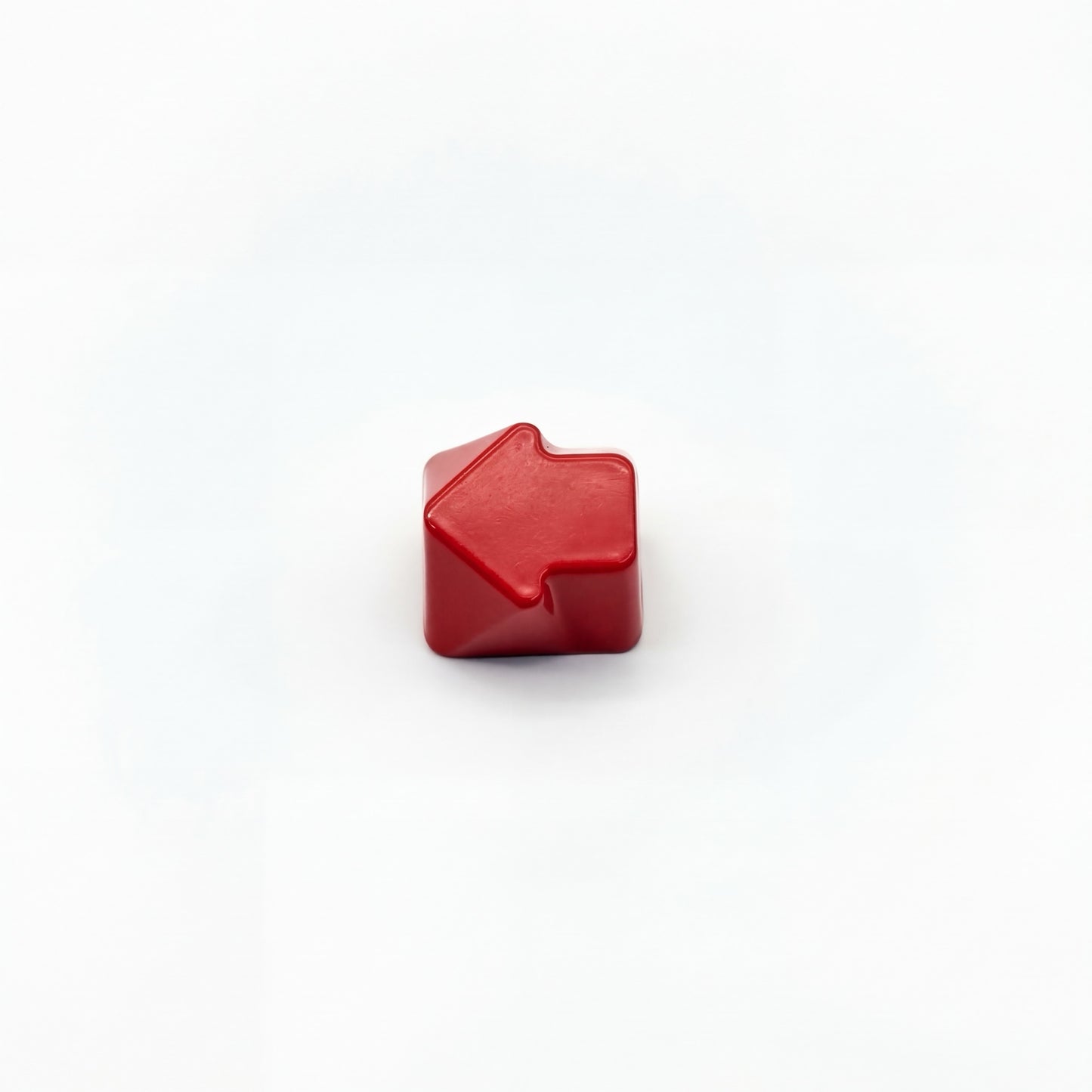 Arrow artisan keycap crimson red zinc alloy lacquer finish three quarter angle view