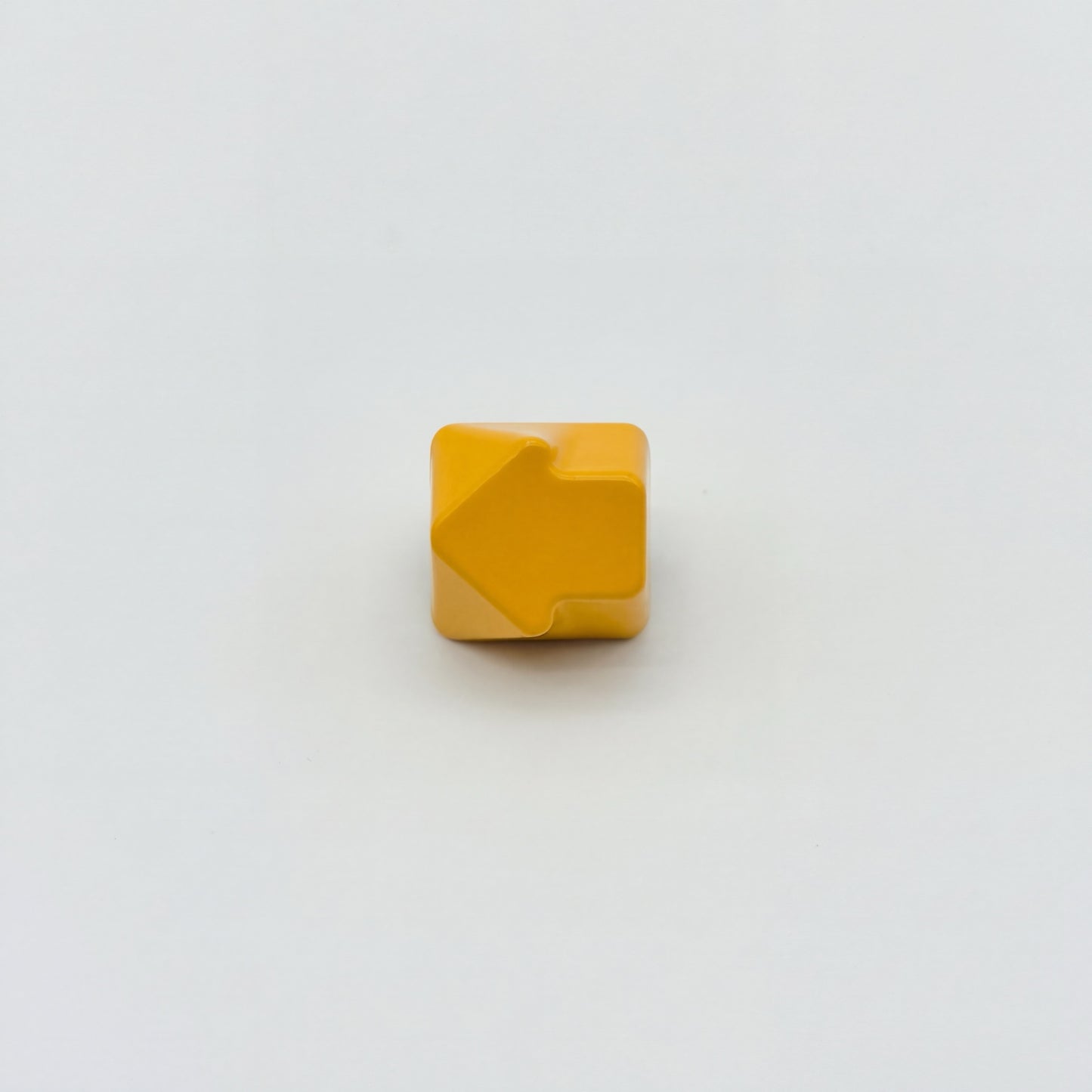 Arrow artisan keycap golden yellow zinc alloy lacquer finish three quarter angle view