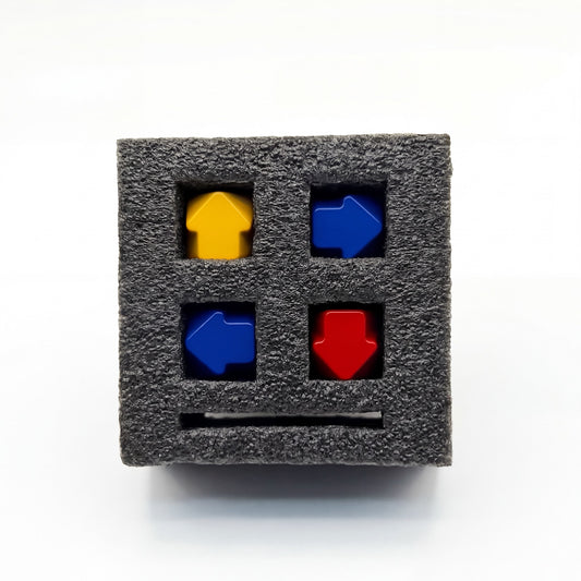 Arrow keycap set 4-pack die-cast zinc alloy golden yellow navy blue crimson red in foam case