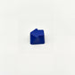 Sculpted arrow custom keycap navy blue die-cast metal smooth lacquer top view on white background