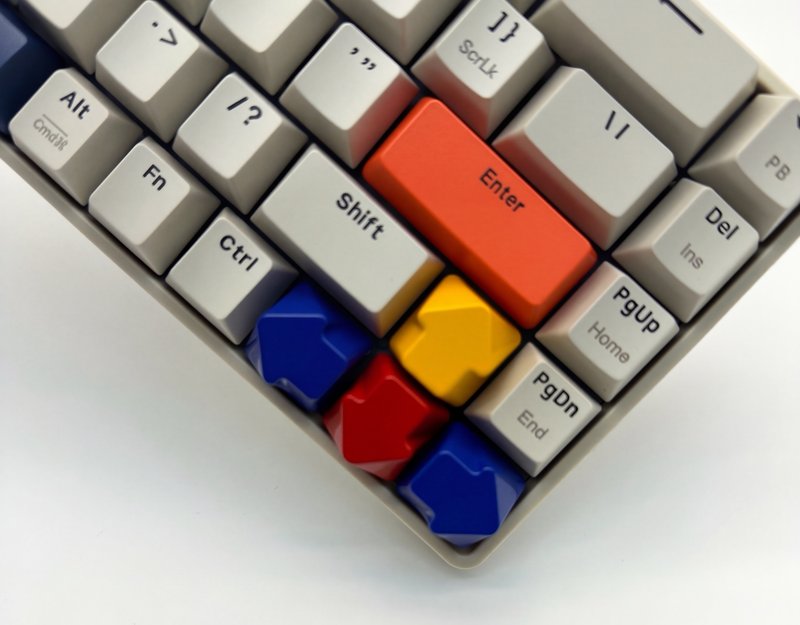 Colorful arrow artisan keycap set installed on mechanical keyboard – PureKeycap