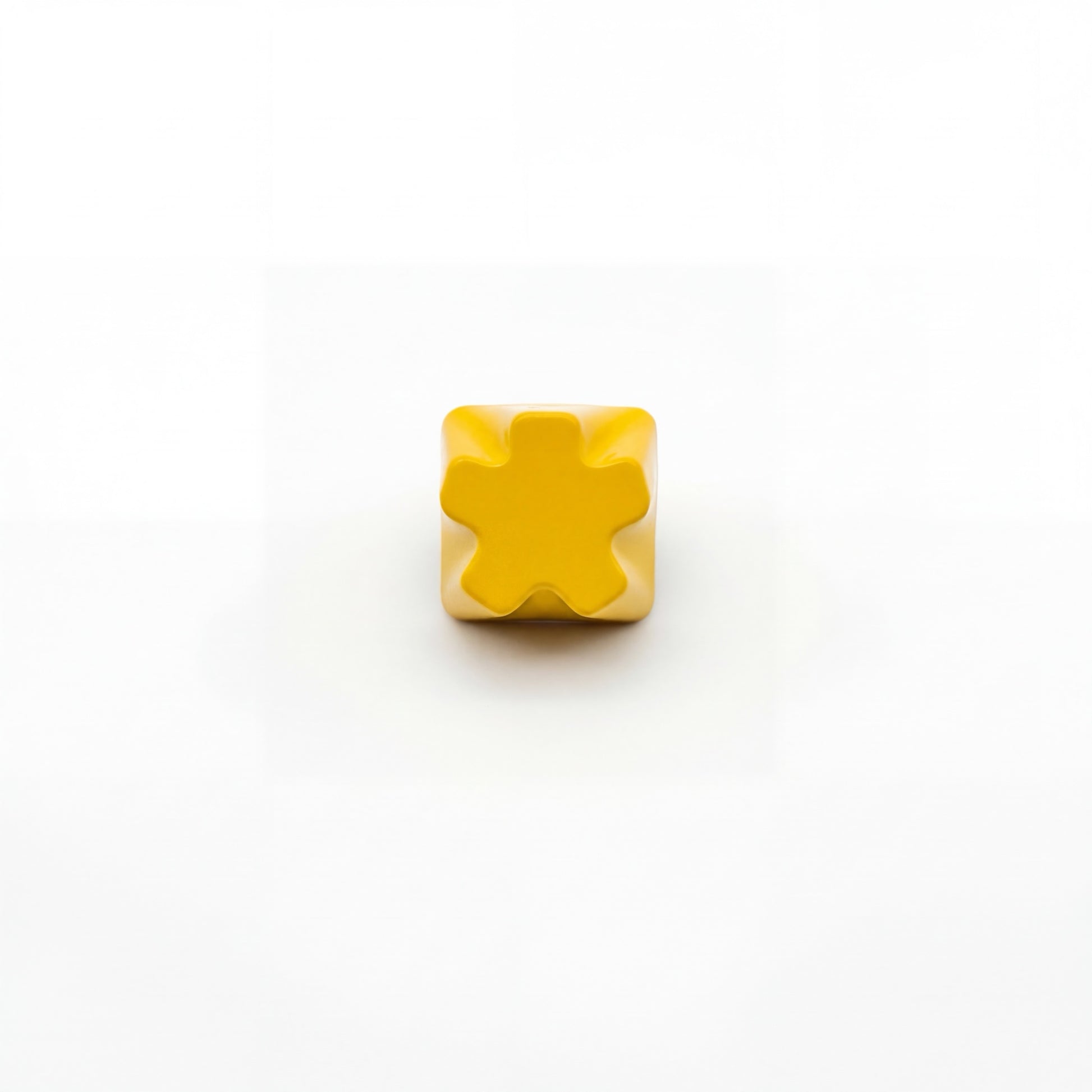Asterisk star artisan keycap yellow zinc alloy high gloss lacquer three quarter angle