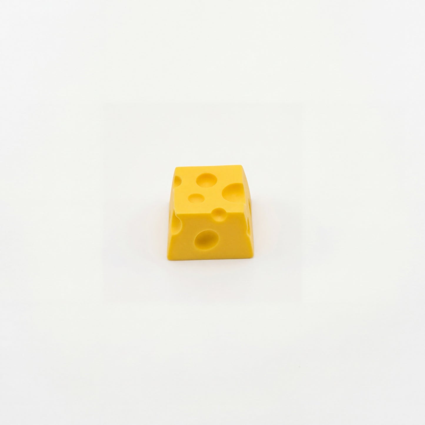 PureKeycap cheese artisan keycap matte yellow finish front view on white background