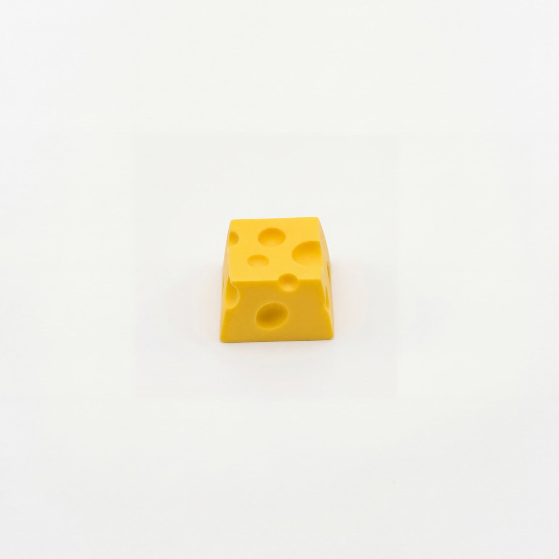 PureKeycap cheese artisan keycap matte yellow finish front view on white background