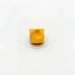 Crescent moon artisan keycap golden yellow high gloss lacquer finish three quarter angle