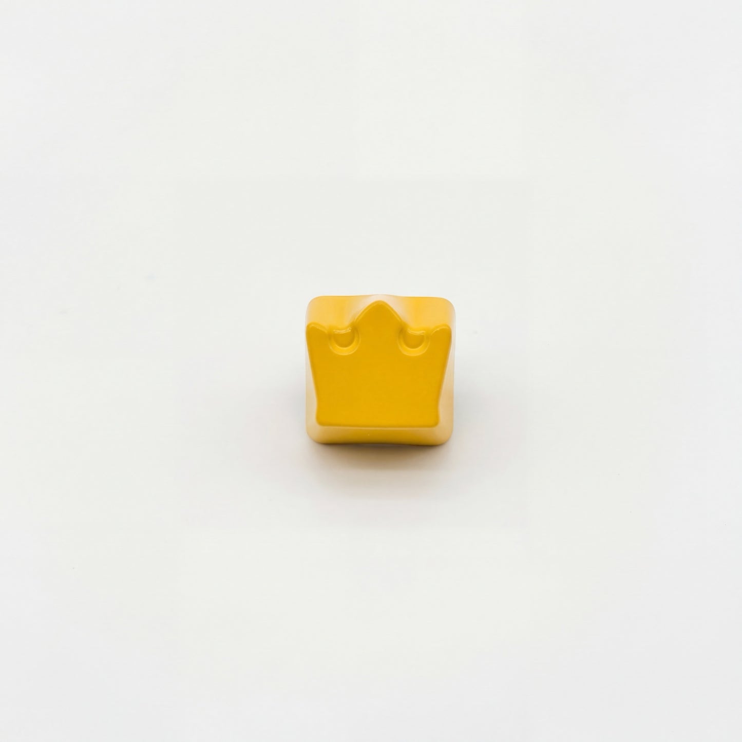 Crown artisan keycap yellow zinc alloy spray painted lacquer three quarter angle