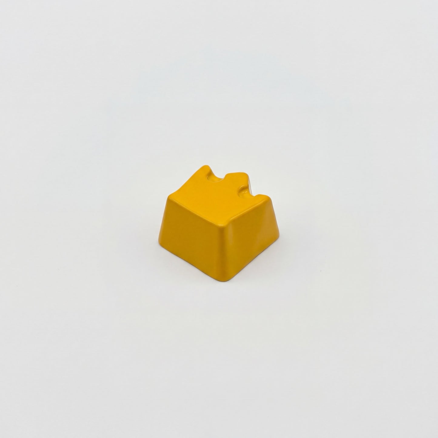 Crown novelty keycap yellow side view showing 3D sculpted crown relief zinc alloy body