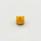 Four-point star artisan keycap golden yellow zinc alloy sculpted 3D relief angle view