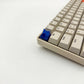 Lightning bolt keycap cobalt blue on ESC key mechanical keyboard side view glossy painted finish
