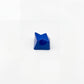 Sculpted lightning custom keycap cobalt blue die-cast metal glossy lacquer front view on white background