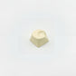 Lunar novelty keycap cream white side view showing 3D crescent moon relief and high gloss surface