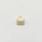 Sculpted moon custom keycap cream white smooth high gloss finish front view on white background