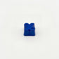 Sculpted percent custom keycap blue die-cast metal smooth lacquer finish front view on white background