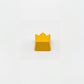 Sculpted royal custom keycap yellow die-cast metal lacquer finish front view on white background